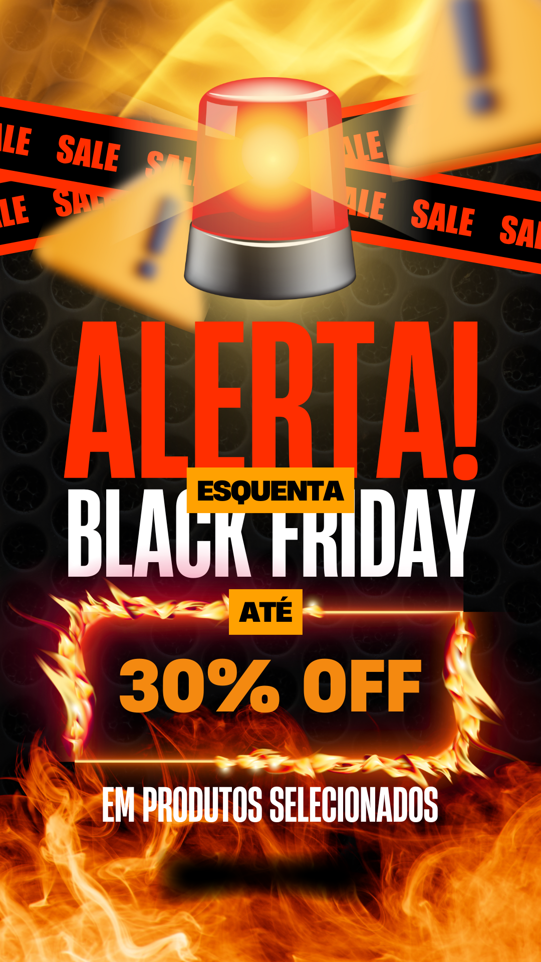 Anúncio esquenta black friday preto chamativo